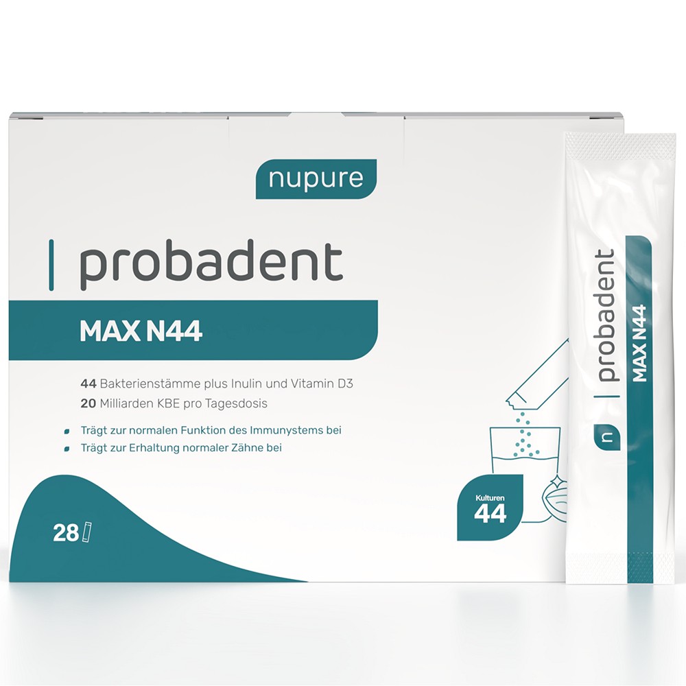 NUPURE probadent MAX N44 und Vitamin D3 Plv.Beutel - 28St