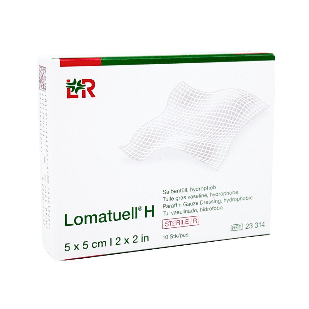 LOMATUELL H Salbentüll 5x5 cm steril