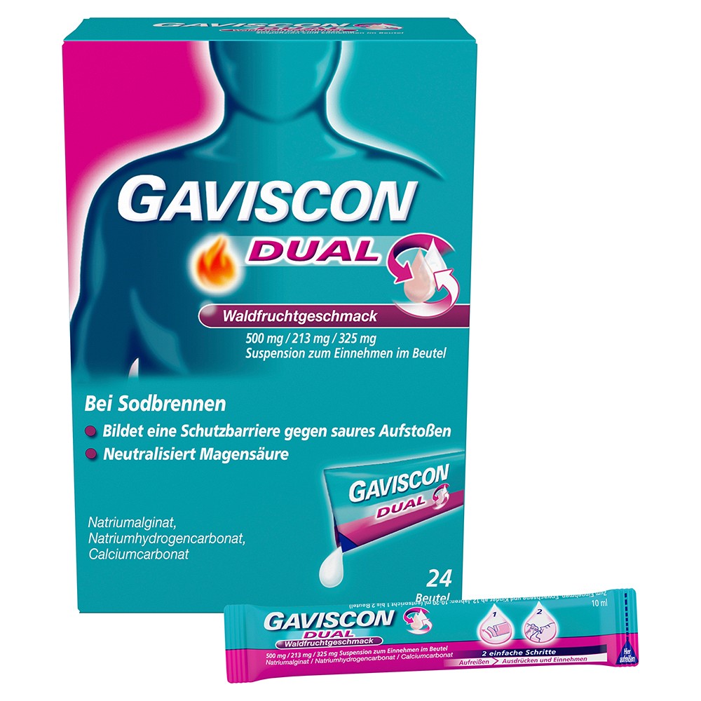 GAVISCON DUAL Waldfrucht 500mg/213mg/325mg SUE - 24X10ml