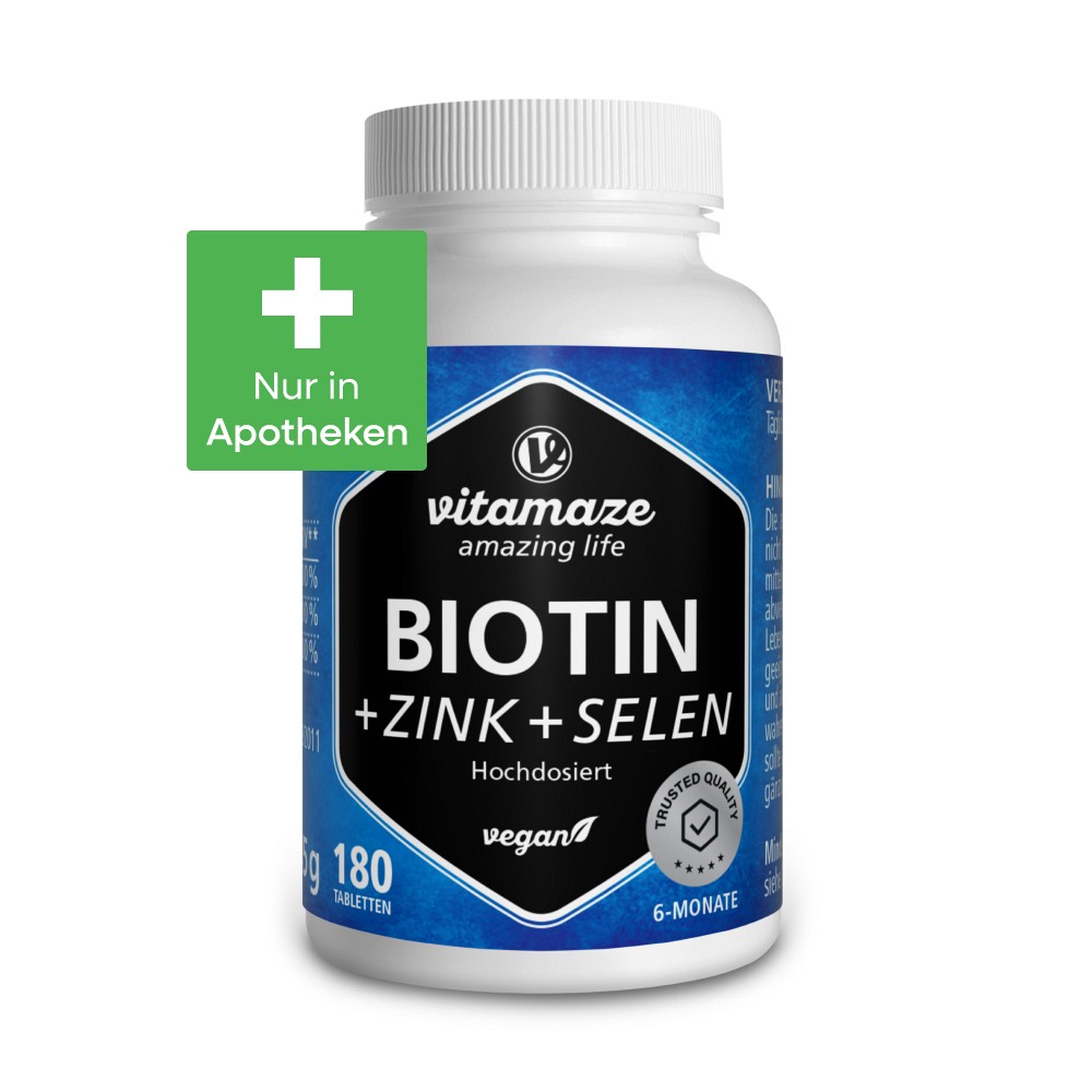 BIOTIN 10 mg hochdosiert+Zink+Selen Tabletten - 180St
