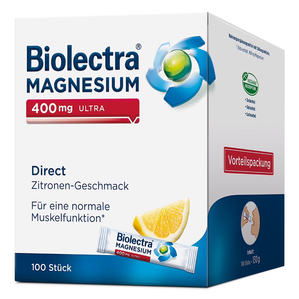 BIOLECTRA Magnesium 400 mg ultra Direct Zitrone - 100St