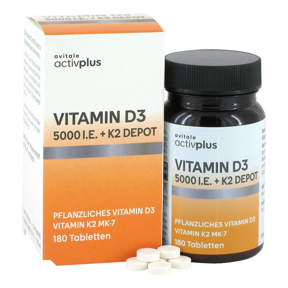 ACTIVPLUS Vitamin D3 5000 I.E.+K2 Depot Tabletten