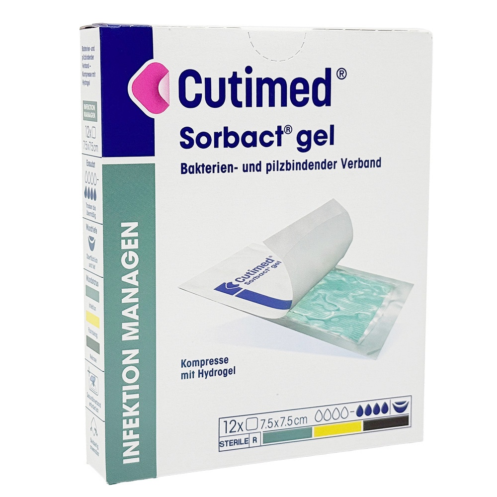 CUTIMED Sorbact Gel Kompressen 7,5x7,5 cm
