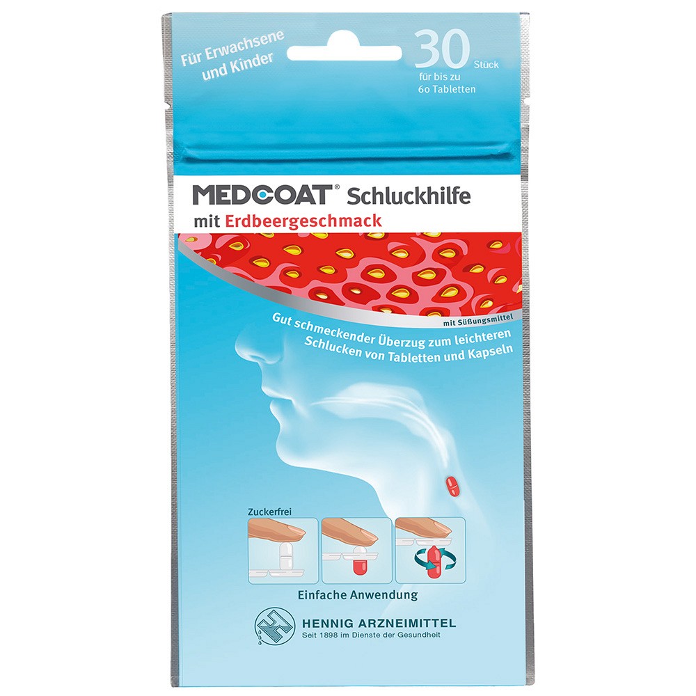 MEDCOAT Schluckhilfe Gel Erdbeere - 30St