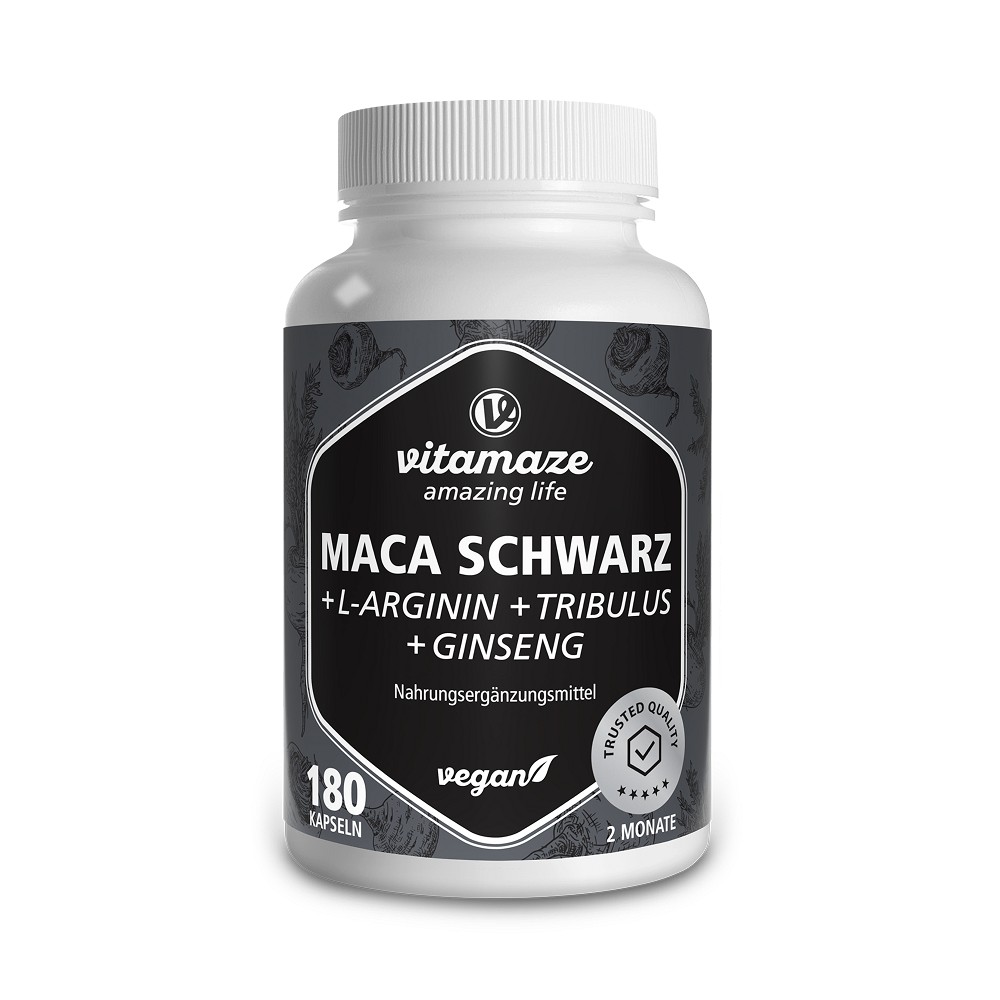 MACA SCHWARZ+Tribulus+Ginseng Komplex Kapseln - 180St