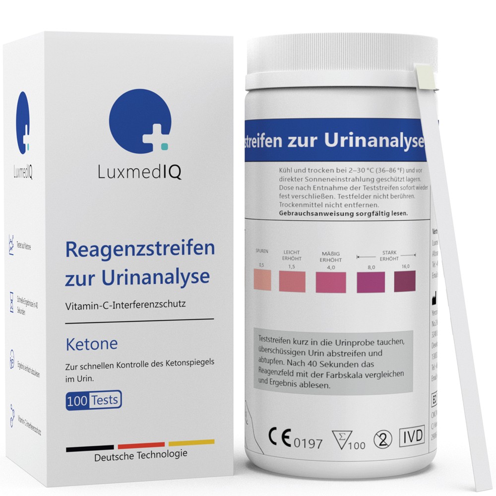 LUXMEDIQ Reagenzstreifen z.Urinanalyse Keton - 100St