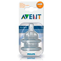 AVENT Sauger Airflex 4-Loch 2x schnell.Nahr.