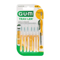 GUM TRAV-LER 1,3mm Tanne gelb Interdental+6Kappen