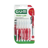 GUM TRAV-LER 0,8mm Kerze rot Interdental+6Kappen
