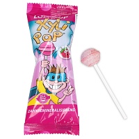 MIRADENT XyliPOP Lolli Zahnpflegelolli Erdbeere