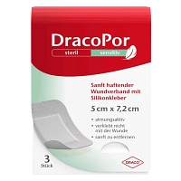 DRACOPOR sensitiv 5x7,2 cm steril m.Silikonkleber