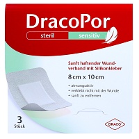 DRACOPOR sensitiv 8x10 cm steril m.Silikonkleber