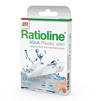 RATIOLINE aqua Pflaster 3,8x3,8 cm steril