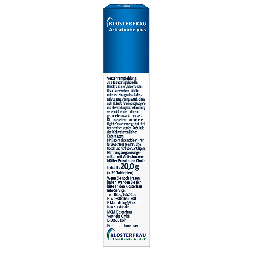 KLOSTERFRAU Artischocke plus Cholin Tabletten