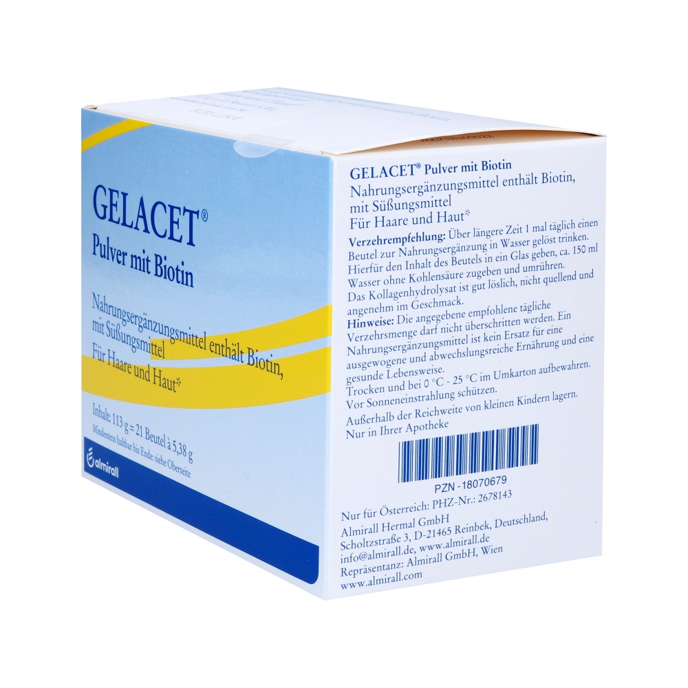 GELACET Pulver mit Biotin im Beutel