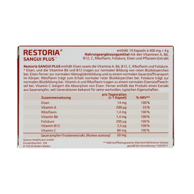 RESTORIA SANGUI PLUS Kapseln RESTORIA SANGUI PLUS Kapseln