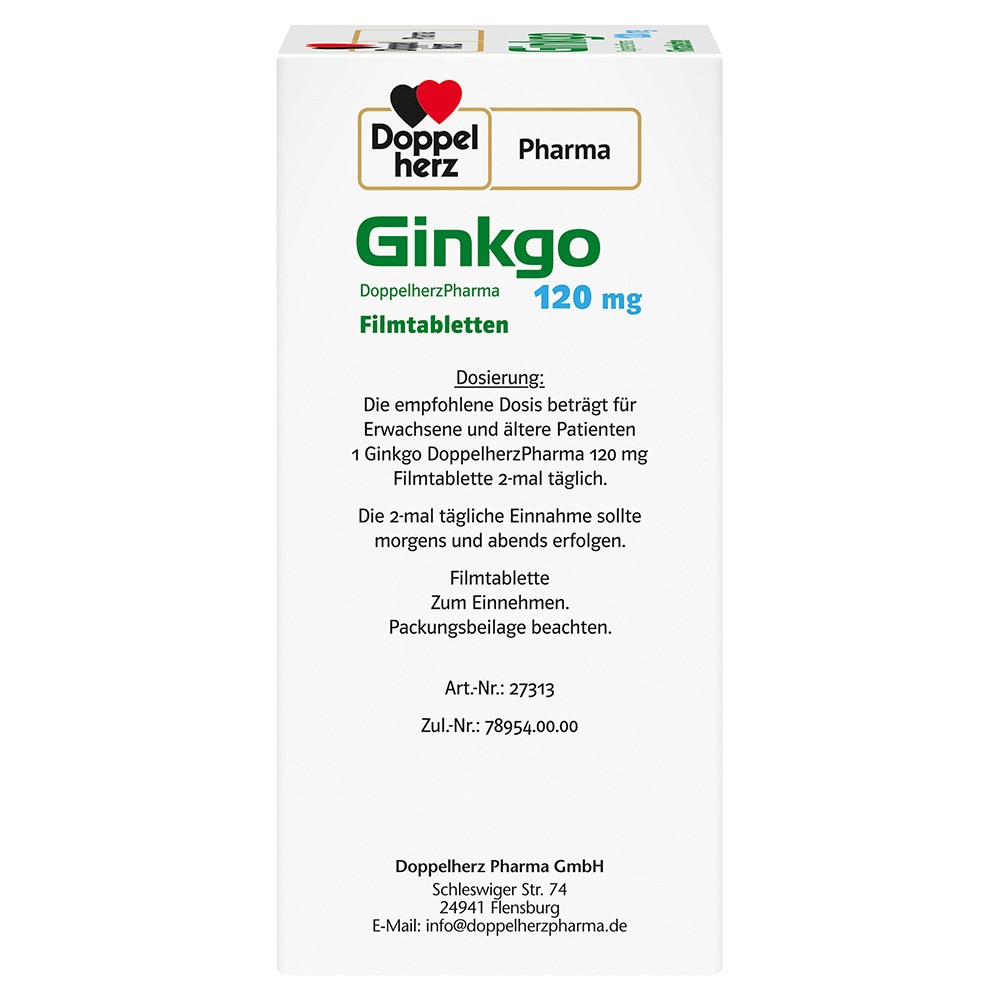 GINKGO DOPPELHERZPHARMA 120 mg Filmtabletten