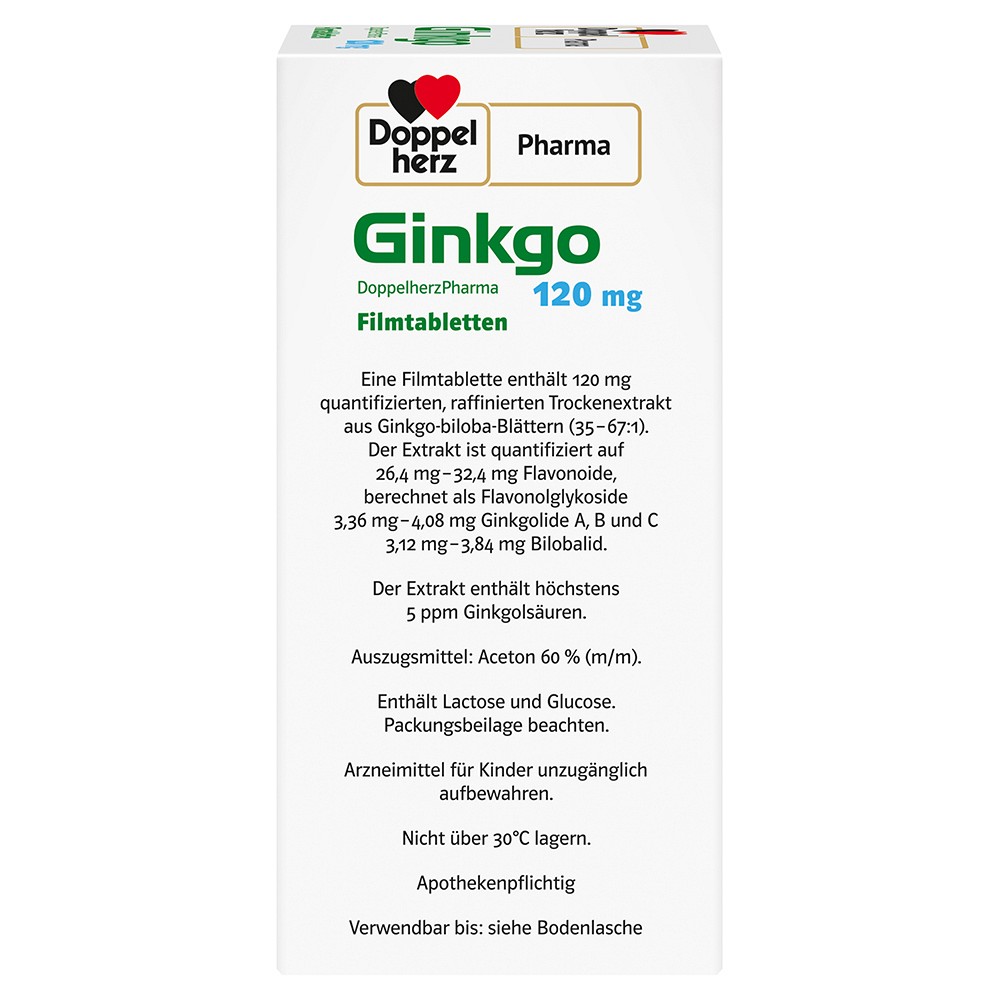 GINKGO DOPPELHERZPHARMA 120 mg Filmtabletten