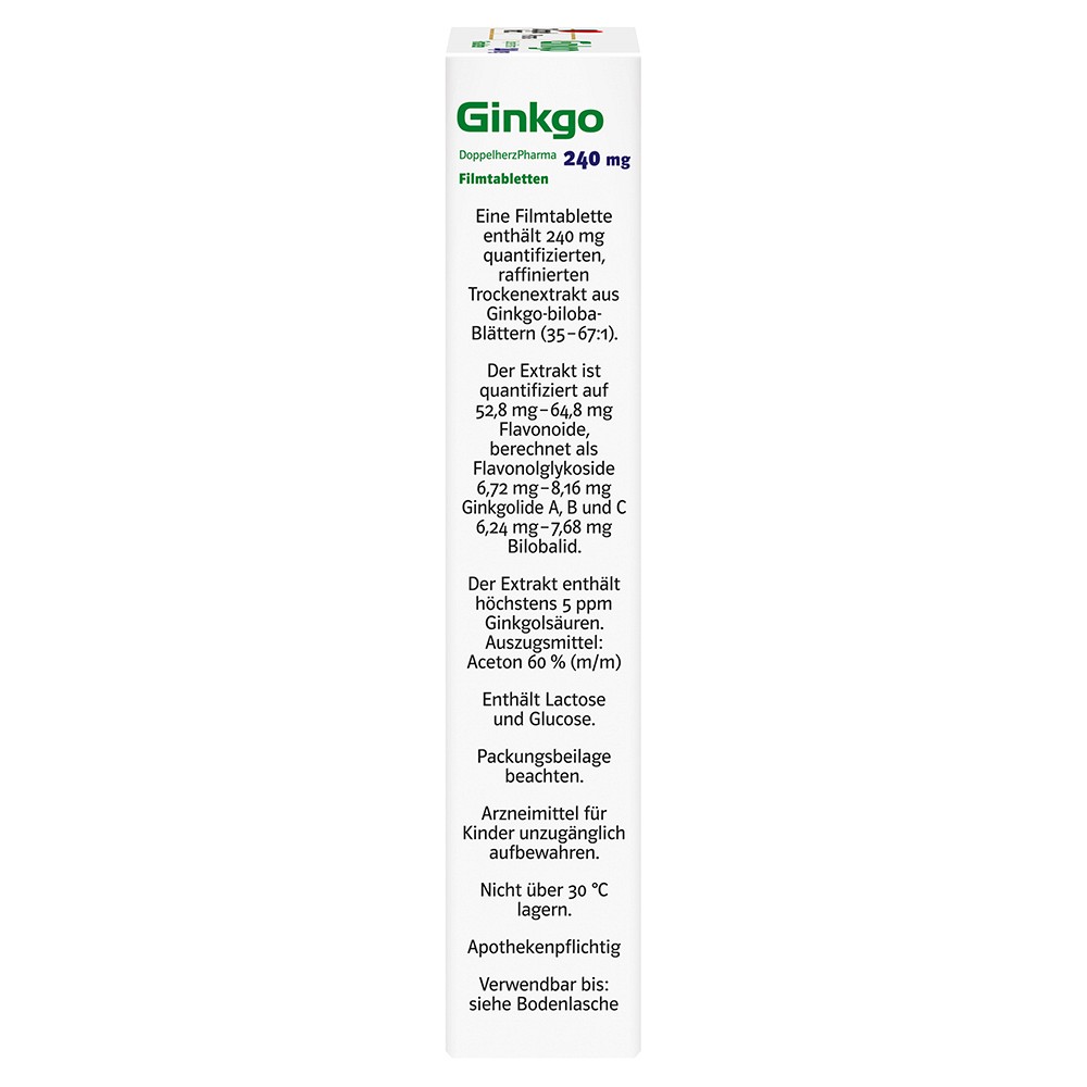 GINKGO DOPPELHERZPHARMA 240 mg Filmtabletten