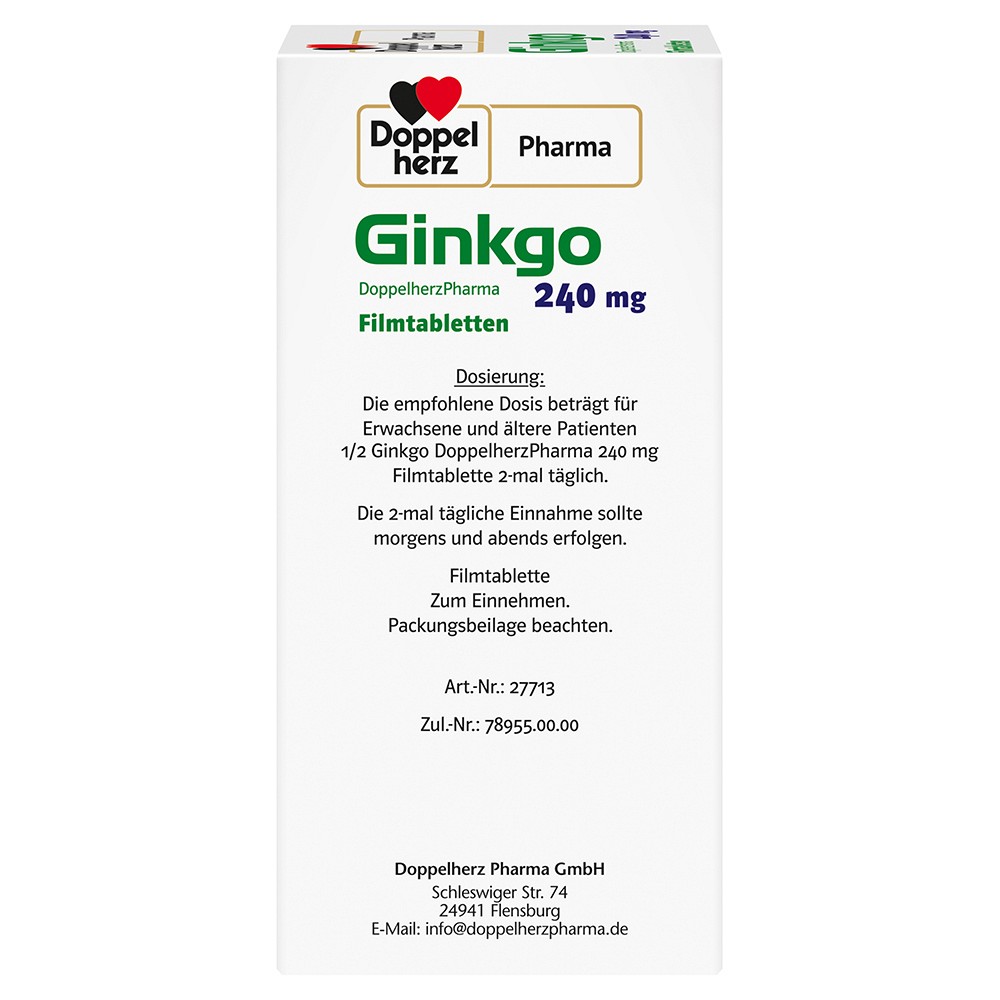 GINKGO DOPPELHERZPHARMA 240 mg Filmtabletten
