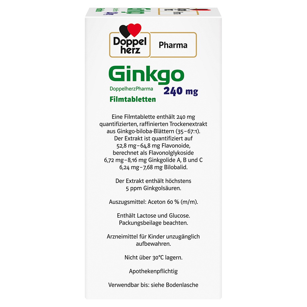 GINKGO DOPPELHERZPHARMA 240 mg Filmtabletten