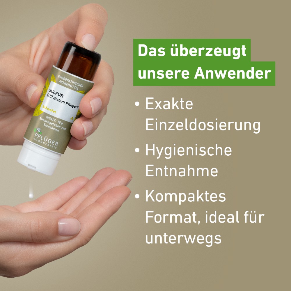 SULFUR D 12 Globuli Pflüger Dosierspender SULFUR D 12 Globuli Pflüger Dosierspender