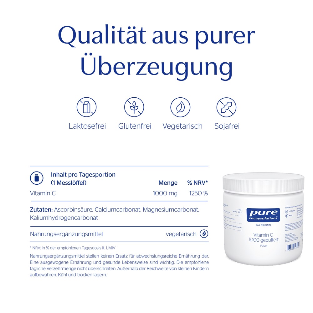 PURE ENCAPSULATIONS Vitamin C 1000 gepuffert Pulv.