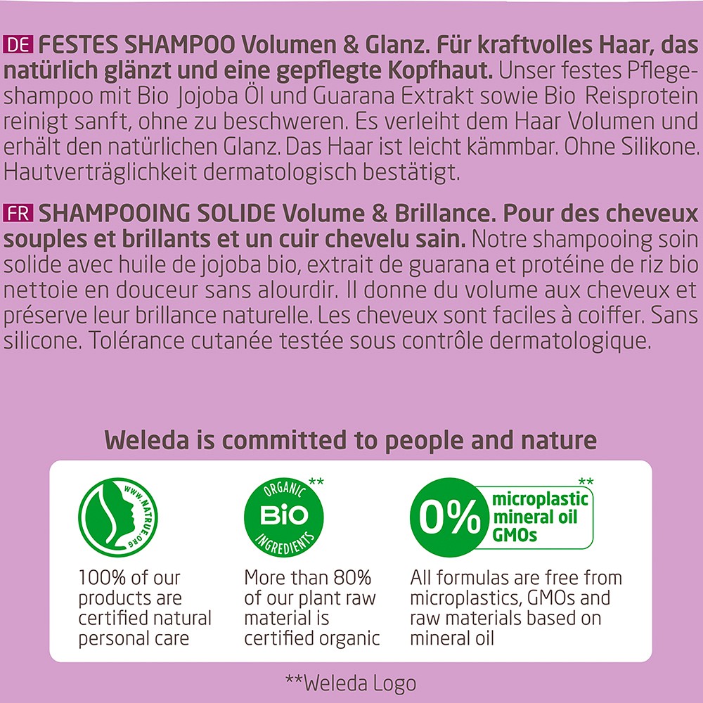 WELEDA festes Shampoo Volumen & Glanz