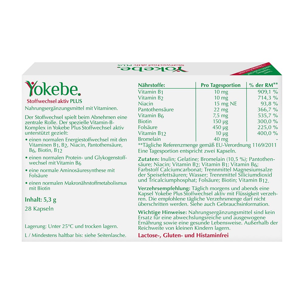YOKEBE Stoffwechsel aktiv Plus NF2 Kapseln DE