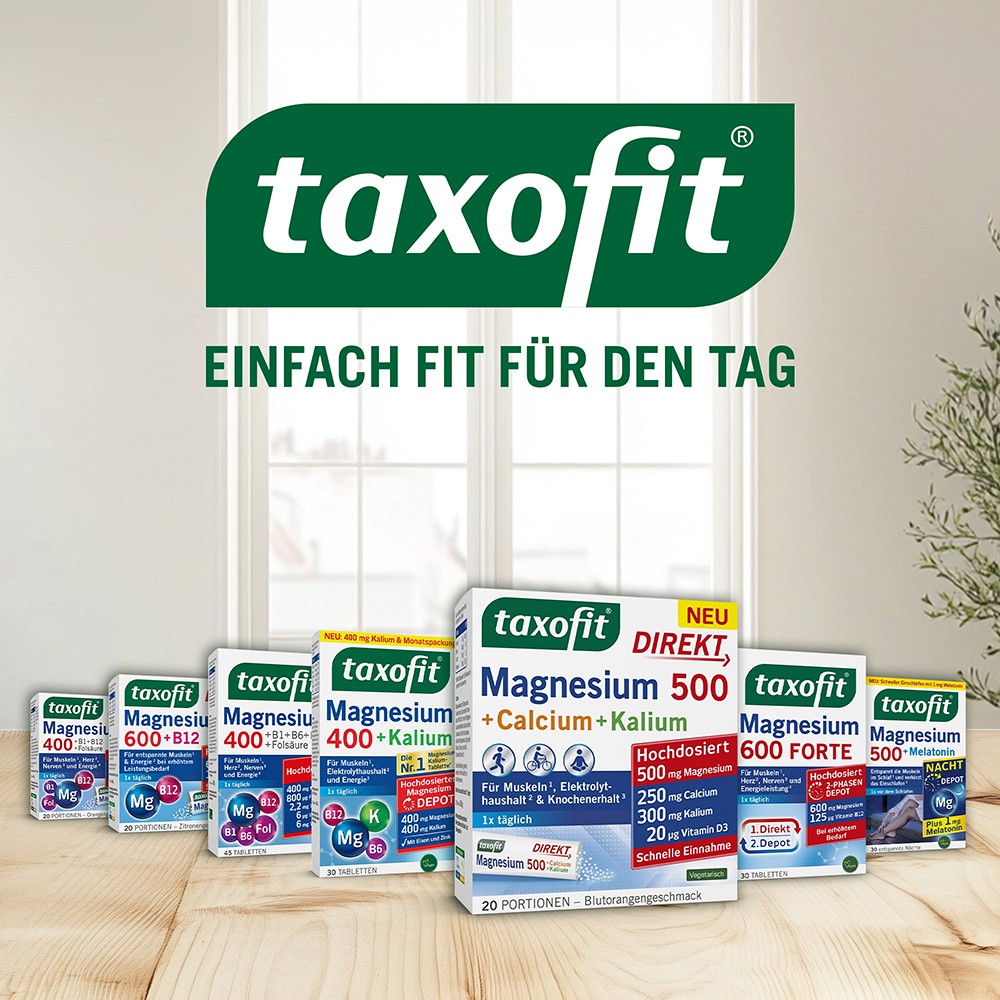TAXOFIT Magnesium 500+Calcium+Kalium Direkt Gran. TAXOFIT Magnesium 500+Calcium+Kalium Direkt Gran.