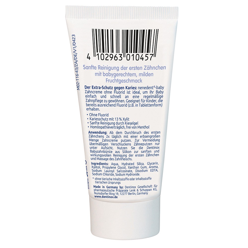 NENEDENT-baby Zahncreme ohne Fluorid Einzeltube