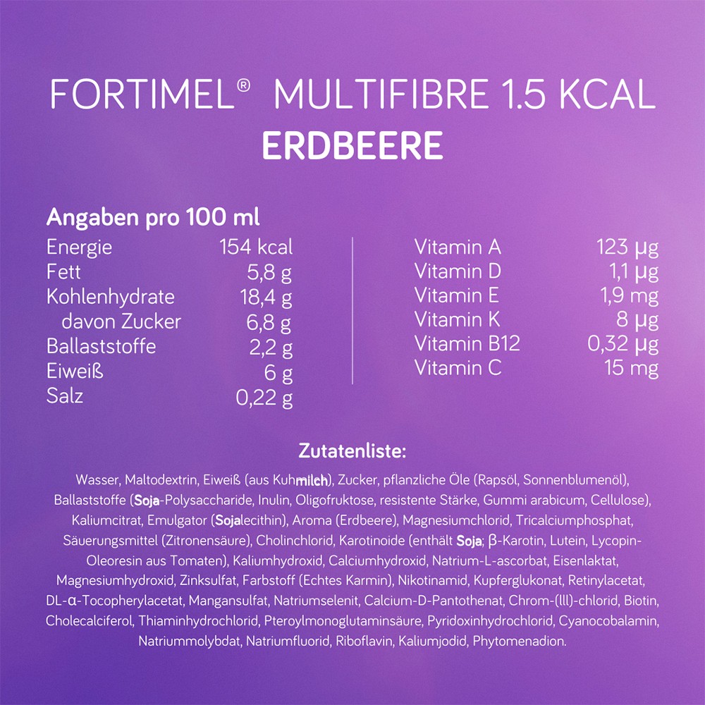 FORTIMEL Multifibre 1.5 kcal Erdbeergeschmack FORTIMEL Multifibre 1.5 kcal Erdbeergeschmack