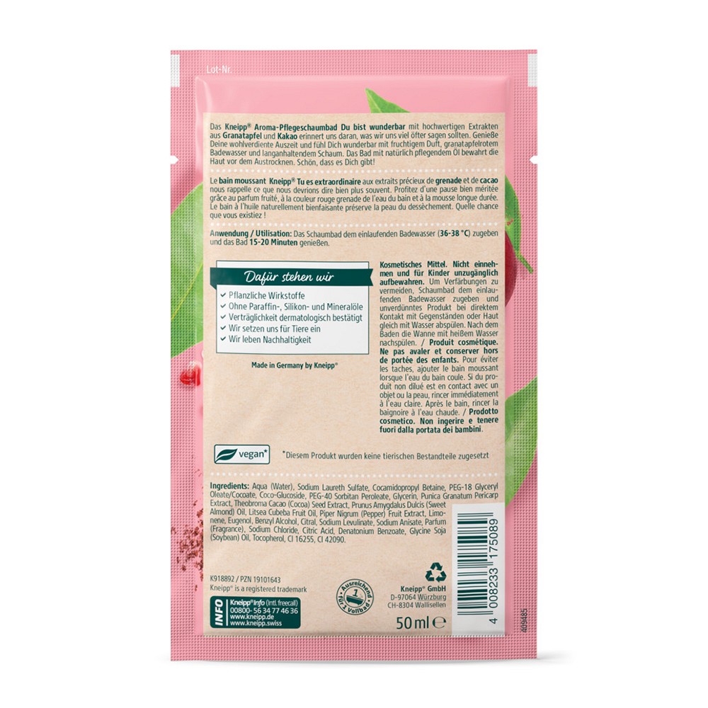 KNEIPP Aroma-Pflegeschaumbad Du bist WUNDERBAR KNEIPP Aroma-Pflegeschaumbad Du bist WUNDERBAR