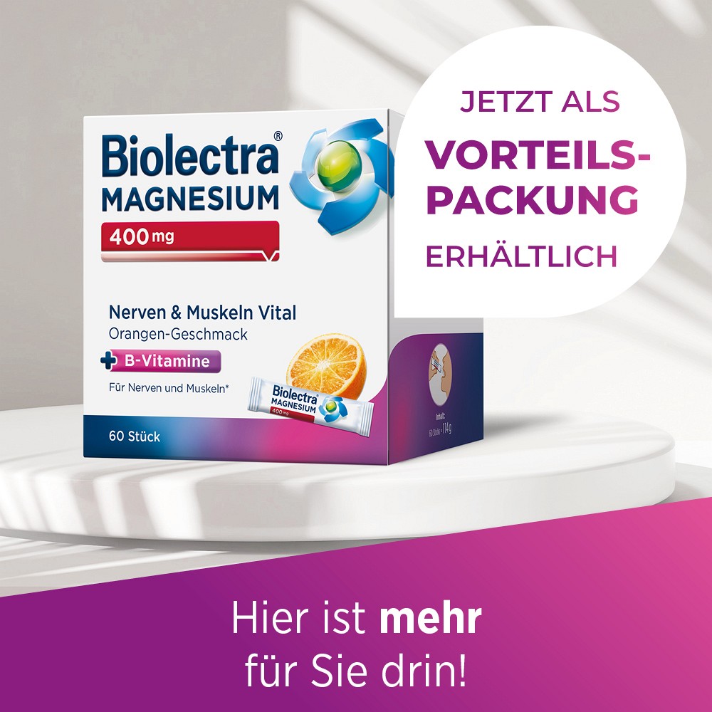 BIOLECTRA Magnesium 400 mg Nerven & Muskeln Vital BIOLECTRA Magnesium 400 mg Nerven & Muskeln Vital