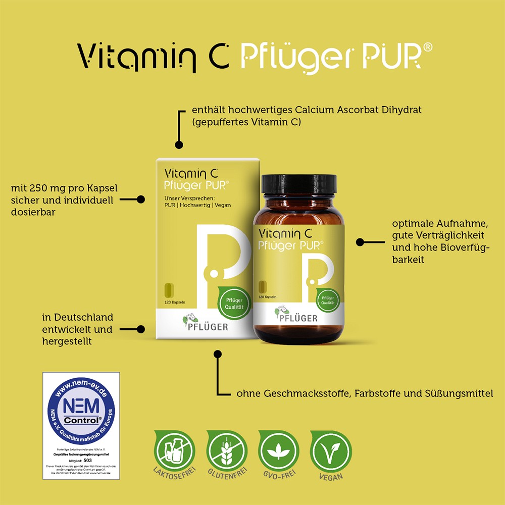 VITAMIN C PFLÜGER PUR 250 mg Kapseln