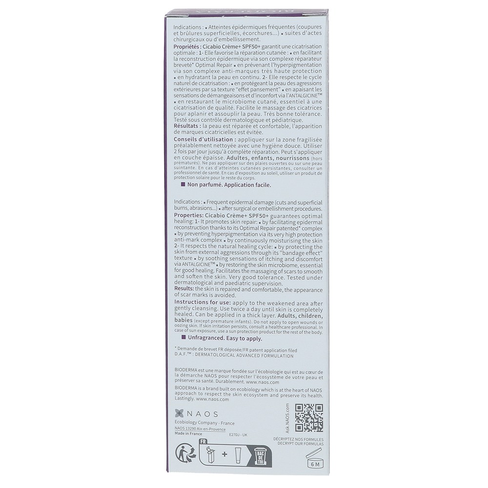 BIODERMA Cicabio Creme+ LSF 50+