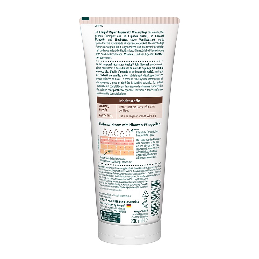 KNEIPP Repair Körpermilch Bio Cupuacu Nuss