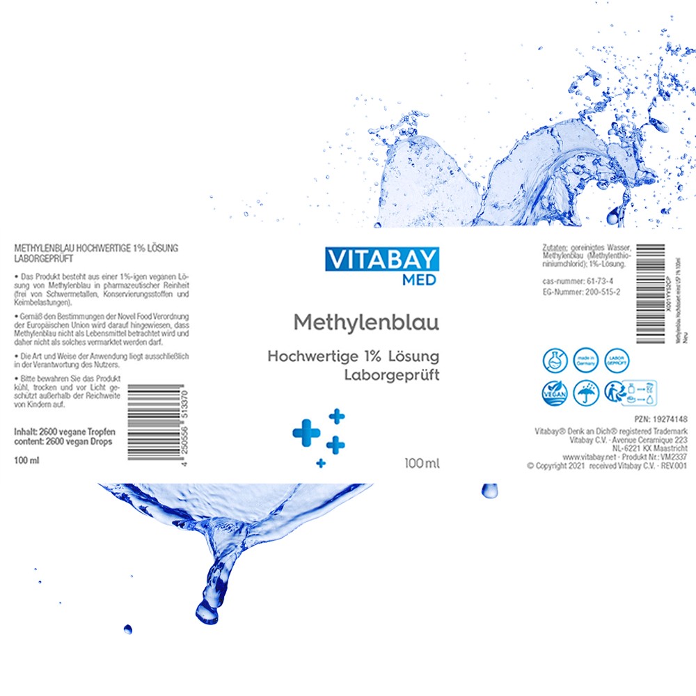 METHYLENBLAU hochwertige 1% Lösung vegan METHYLENBLAU hochwertige 1% Lösung vegan