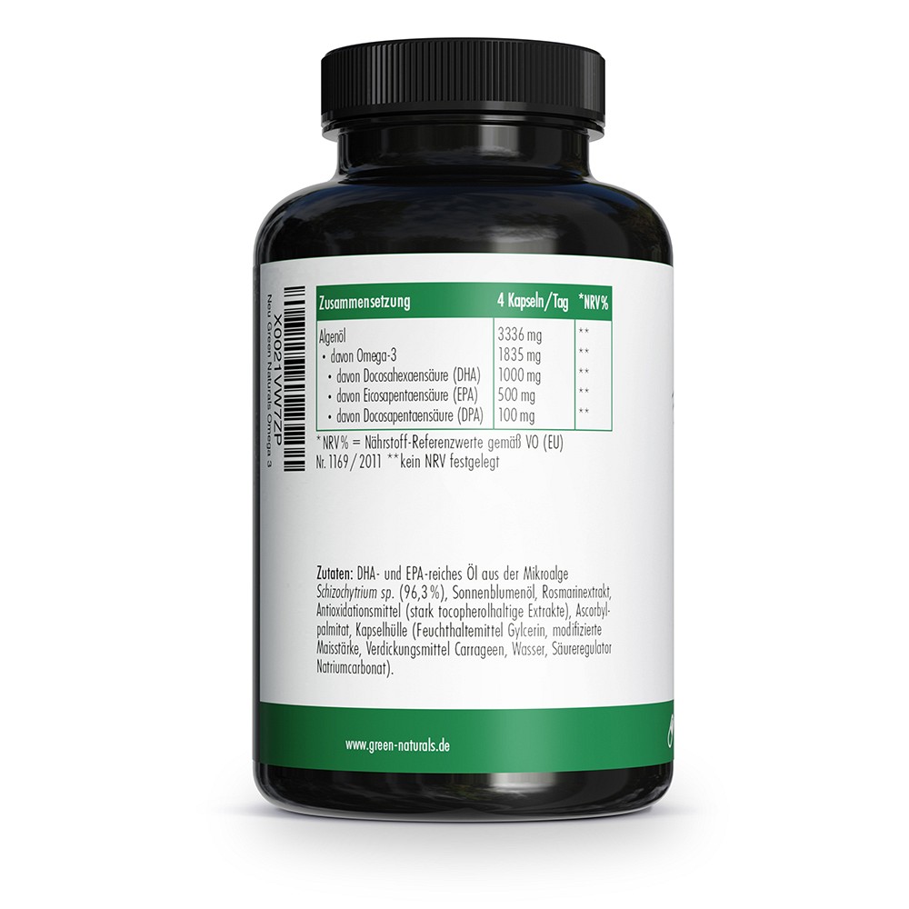 GREEN NATURALS Omega-3 Kapseln 1835 mg vegan+DHA