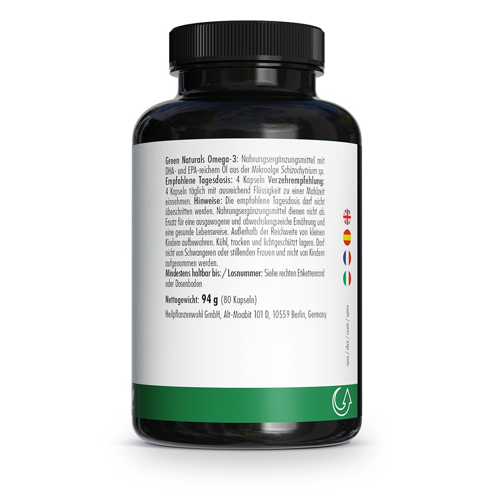 GREEN NATURALS Omega-3 Kapseln 1835 mg vegan+DHA