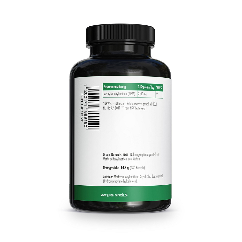 GREEN NATURALS MSM 2100 mg vegan hochdosiert Kaps.