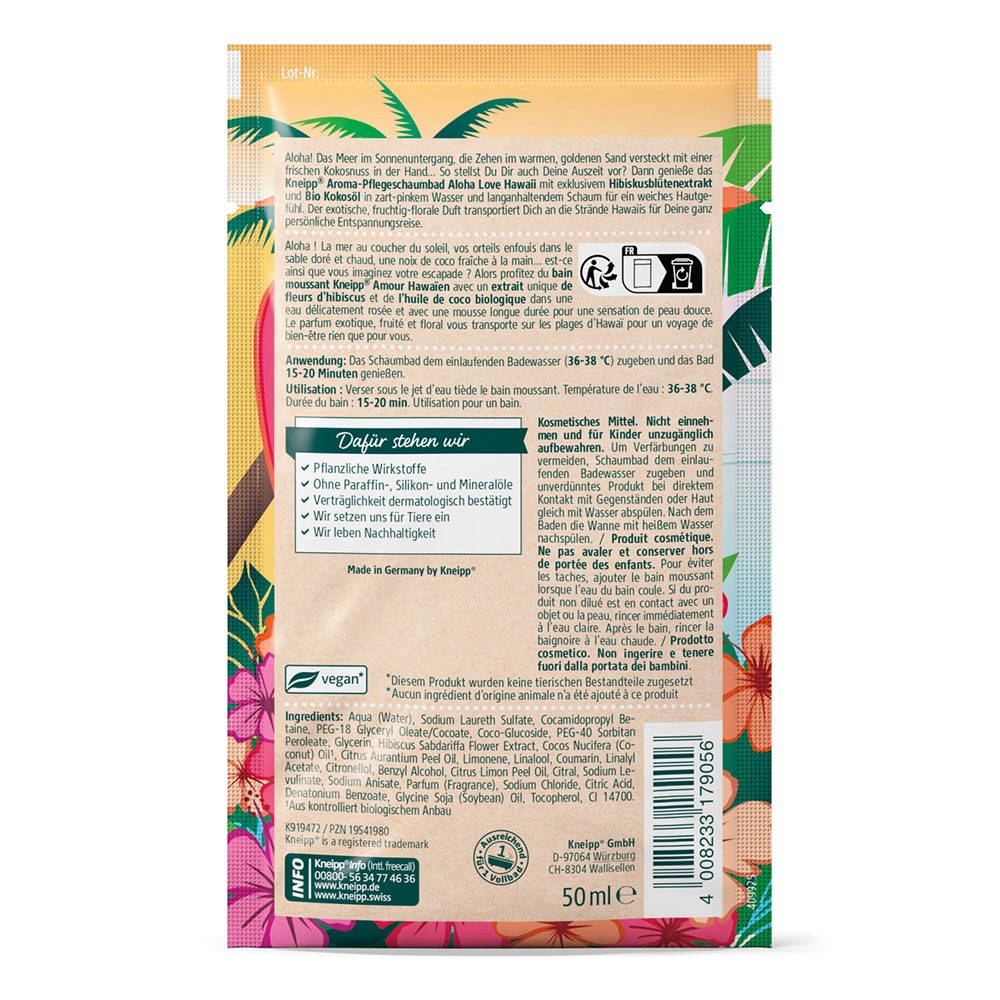 KNEIPP Aroma-Pflegeschaumbad Aloha Love HAWAII