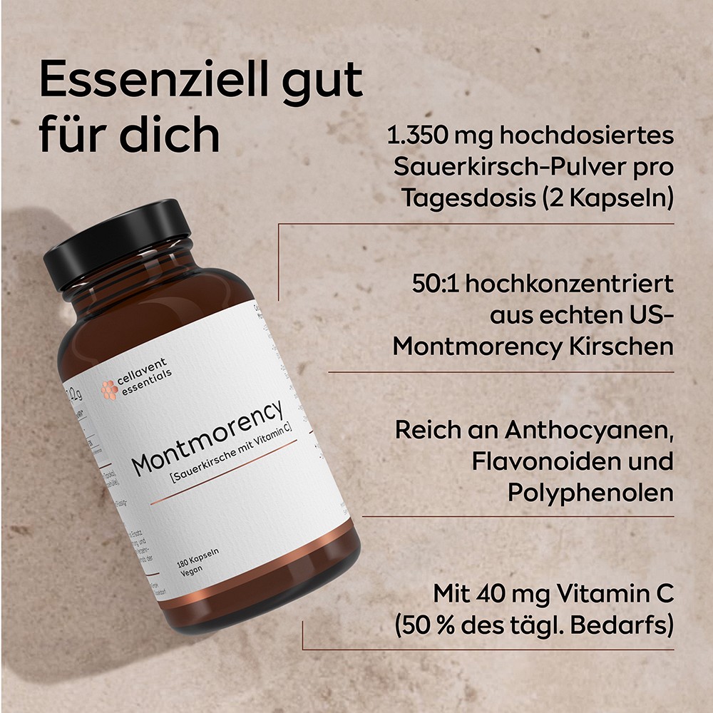 CHERRY ESSENTIAL Montmorency-Sauerkir.Vit C Kaps. CHERRY ESSENTIAL Montmorency-Sauerkir.Vit C Kaps.