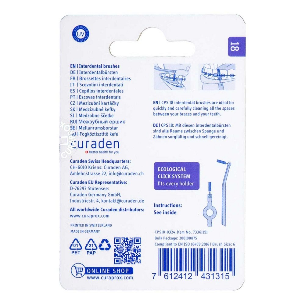 CURAPROX CPS 18 Interdentalb.ortho 2,3-8 mm