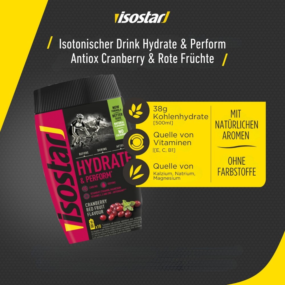 ISOSTAR Hydrate & Perform Powder Cranber.red Fruit