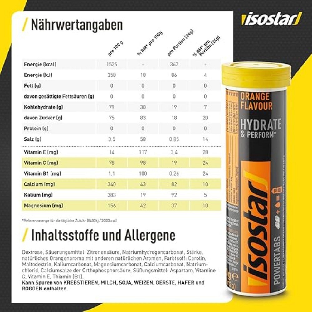 ISOSTAR Powertabs Fast Hydration Orange Brausetab.