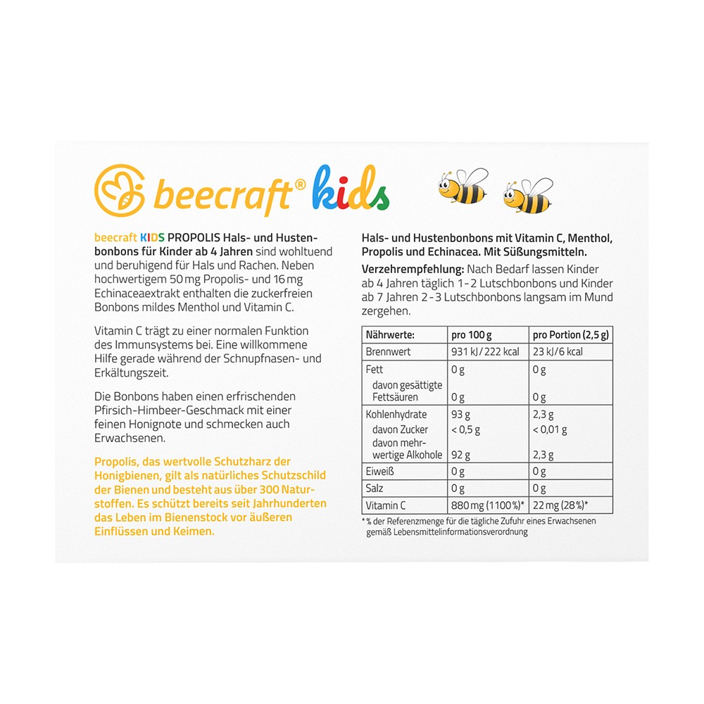 BEECRAFT KIDS Propolis Hals- und Hustenbonbons