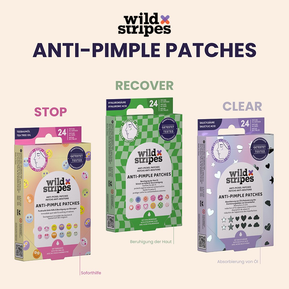 WILD STRIPES Anti-Pickel Patches Smile Stop
