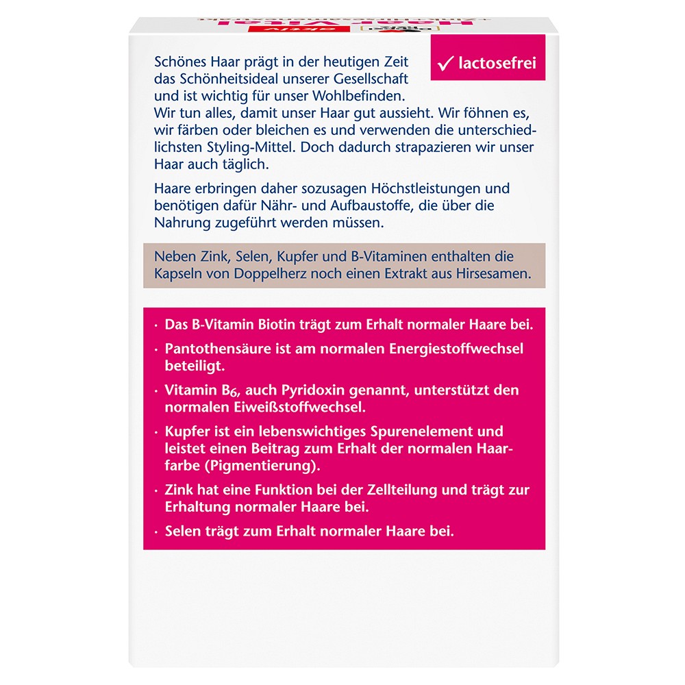 DOPPELHERZ Haar Vital+Zink+Hirse Kapseln