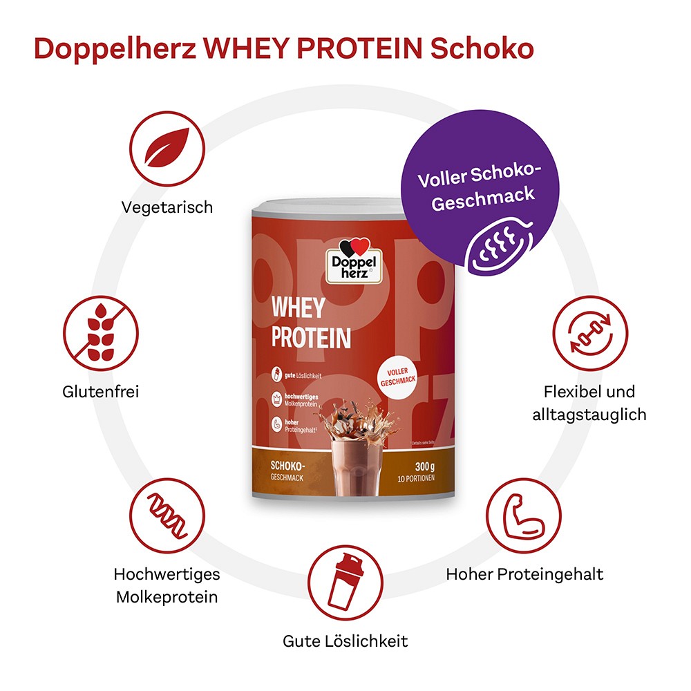DOPPELHERZ Whey Protein Schoko-Geschmack Pulver